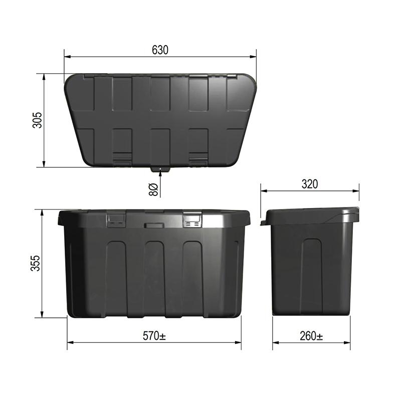 Staubox Kunststoff V-Form